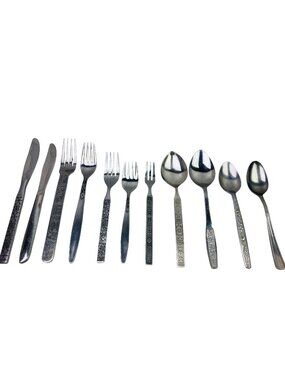 Vintage Mismatched Silverware Flatware Eclectic Boho MCM 11 Pc Forks Spoons..